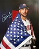 St Louis Cardinals Adam Wainwright 16x20 autographed USA  print with blue paint pen