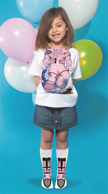 Astronaut Shuttle Pink T-shirt & Sock Combo