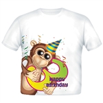 Birthday Monkey Three Sidekick Toddler T-shirt