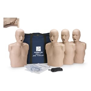 Prestan Professional Adult Jaw Thrust CPR-AED Training Manikins-(4Pk) (w Monitor)