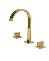 FontanaShowers Venice Gold 3pcs Dual Handles Centerset Mixer Bathroom Sink Faucet