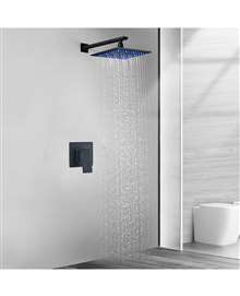 FontanaShowers Oil Rubbed Bronze 12 Inch Bathroom Rain Shower System With LED Color