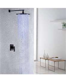FontanaShowers Oil Rubbed Bronze Bathroom Rain Shower System With LED Color