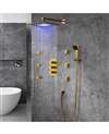 FontanaShowers Gold Trialo Color Changing LED Shower Head with Adjustable Body Jets