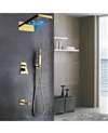 FontanaShowers Modena Gold Waterfall & Rainfall LED Showerhead Set