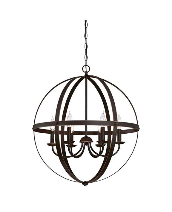 HG Classic Ceiling Mount Six Light Indoor Chandelier