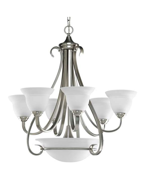 HG Ceiling Hanging Brushed Nickel or Bronze Light Chandelier