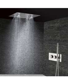 FontanaShowers Lenox Modern Recessed Thermostatic Shower Set