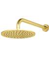 FontanaShowers Gold Brass Wall Mount Rainfall Ultra Thin Shower Head