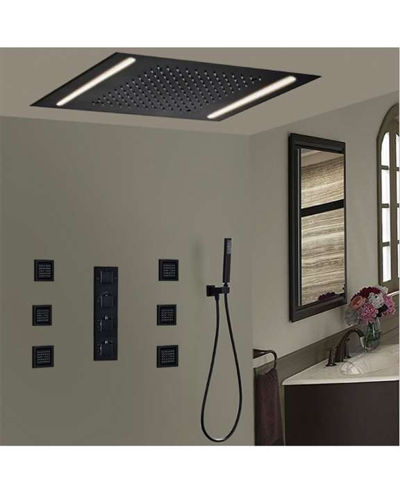FontanaShowers Lima Rainfall Waterfall Oil Rubbed Bronze Shower System