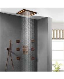 FontanaShowers Light Oil Rubbed Bronze Lima Smart Digital Rainfall Waterfall Shower System