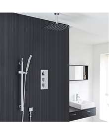 FontanaShowers Liverpool Ceiling Mount Thermostatic Rainfall Shower Set System