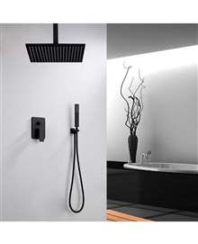 FontanaShowers Chicago Oil Rubbed Bronze Ceiling Mount Rainfall Shower Head with Handheld Spray Set