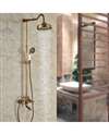 FontanaShowers Milan 8" Antique Brass Rainfall Shower Set C