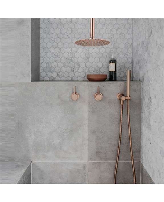 FontanaShowers Verona Solid Brass Ceiling Mounted Bathroom Shower Set