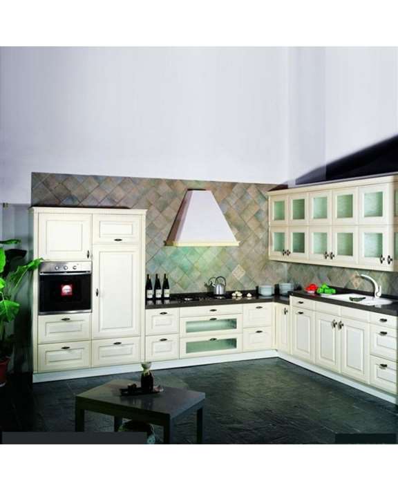 HG Marble Wooden Kitchen Furnished Set
