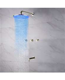 FontanaShowers Oceana Brushed Nickel Shower Set with Rainfall Shower Head Faucet Set