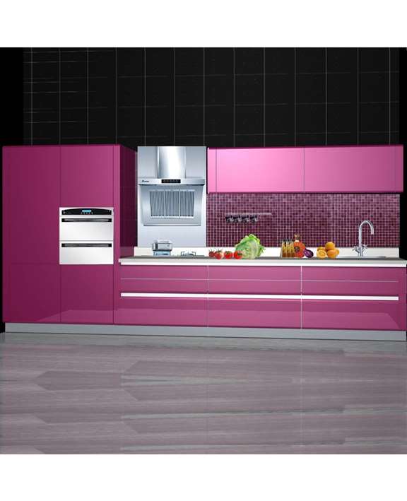 HG Purple Lacquer Modular Kitchen Cabinet Set