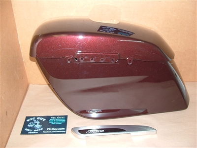 Indian Chieftain Limited LH Saddlebag Bin, Lid and Hinge Cover - Dark Walnut