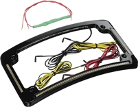 Custom Dynamics Quad Radius All-in-One Motorcycle License Plate Frame, Amber Signals, Red Run/Brake Light, and Plate Illumination
