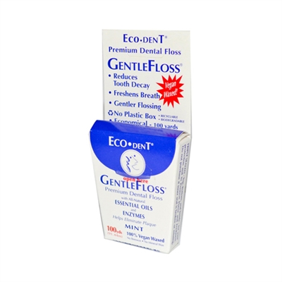 Eco-Dent GentleFloss Premium Dental Floss Mint - 100 Yards - Case of 6