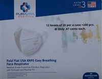 NIOSH approved KN95 Face Respirator  (1) case /240 pcs
