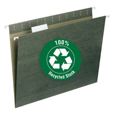 100% recycled hanging file folders