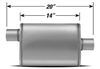 Xlerator Performance Muffler 2.5in inlet & Outlet