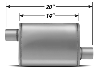 Xlerator Performance Muffler 2.5in inlet & Outlet