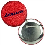 Button with Reflective Red Glitter, 3" diameter, Item # ABU30-104