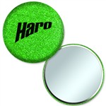 Compact Mirror with Reflective Green Glitter, 2.25" diameter, Item # AMIM22-107