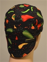 Salsa welders hat with yellow green and hot red peppers recipe.