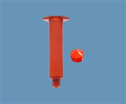 10cc amber Syringe Barrel with red wiper piston