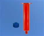 30cc Amber Syringe Barrel with blue wiper piston