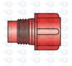 Red threaded tip cartridge cap seal AD3P