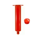 30cc Amber Syringe Barrel with red wiper piston