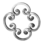 Rosette 11-3/8" Dia, 1/2" Sq Matl