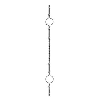 Picket Double Bar Twisted W/2 Circles 5/8" 3-9/16"