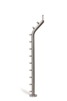 Stainless Steel 1 2/3" Curved Newel Post with Round Bar Supports