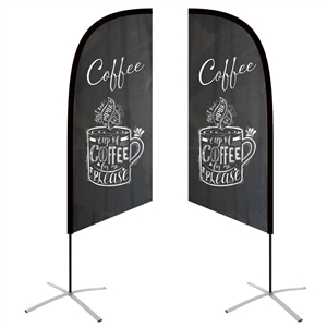 small angled feather flag double-sided