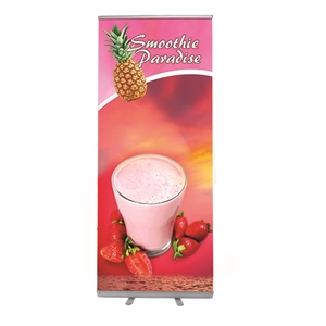 RBS34EV Standard banner stand with vinyl graphic