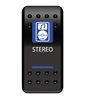 STEREO IN DASH ROCKER SWITCH BLUE BY MOOSE