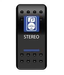 STEREO IN DASH ROCKER SWITCH BLUE BY MOOSE