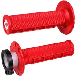 ODI RED V2 HALF WAFFLE MX DIRT BIKE LOCK ON GRIPS
