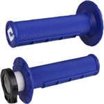 ODI BLUE V2 HALF WAFFLE MX DIRT BIKE LOCK ON GRIPS
