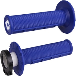 ODI BLUE V2 HALF WAFFLE MX DIRT BIKE LOCK ON GRIPS