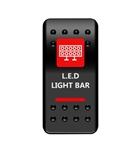 LED LIGHT BAR IN DASH ROCKER SWITCH RED BY MOOSE