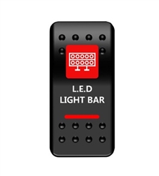 LED LIGHT BAR IN DASH ROCKER SWITCH RED BY MOOSE