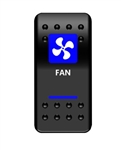 FAN IN DASH ROCKER SWITCH BLUE BY MOOSE