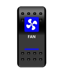 FAN IN DASH ROCKER SWITCH BLUE BY MOOSE
